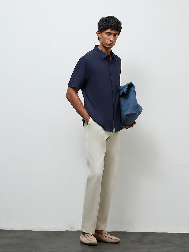 Ascot Navy Relaxed Fit Shirt
