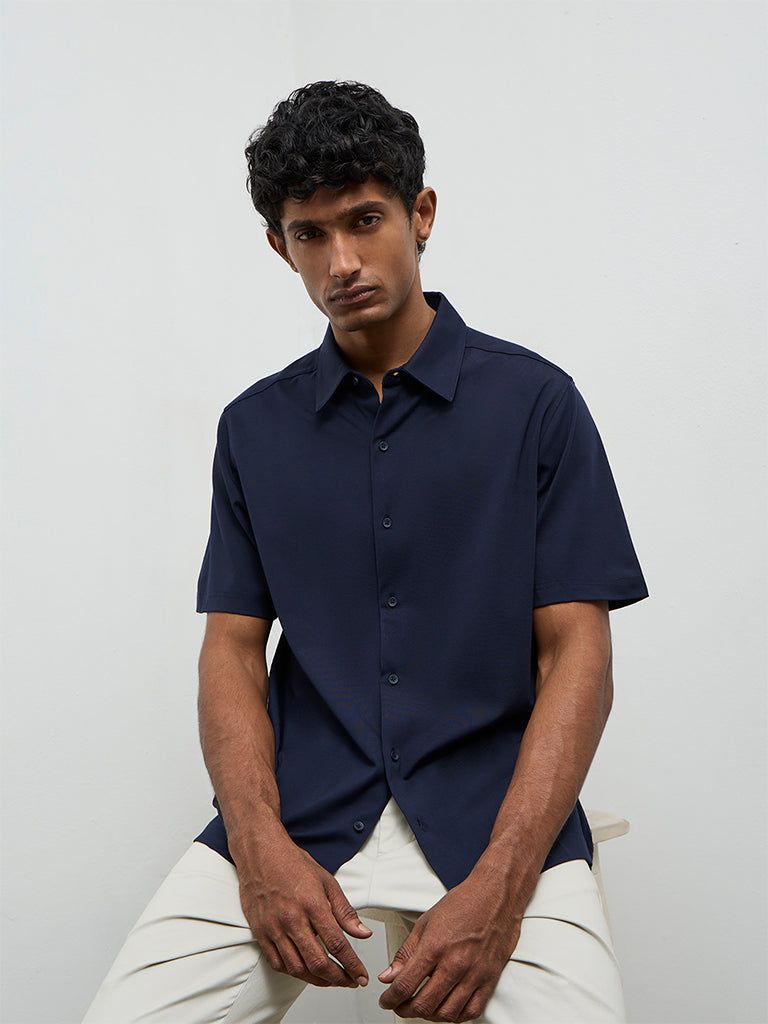 Ascot Navy Relaxed Fit Shirt