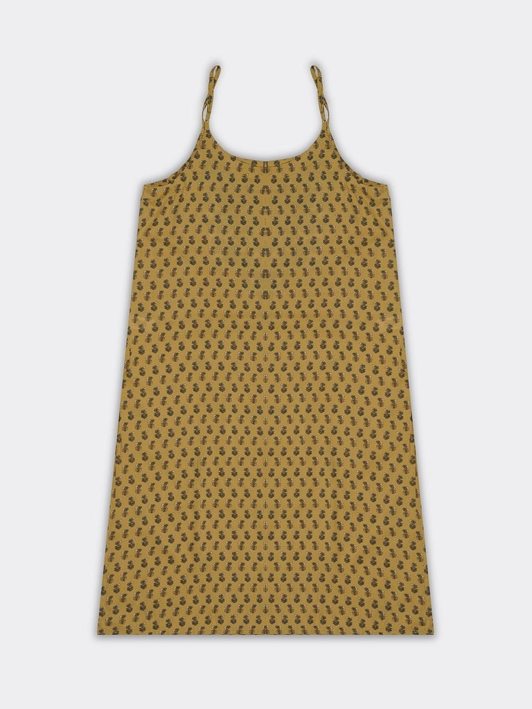 Utsa Mustard Floral Printed A-Line Kurta