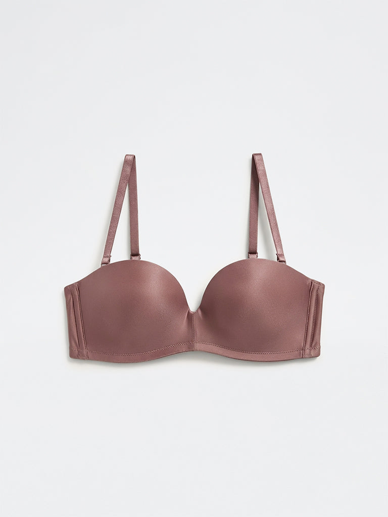 Wunderlove Dusty Mauve Padded U-Plunge Strapless Bra