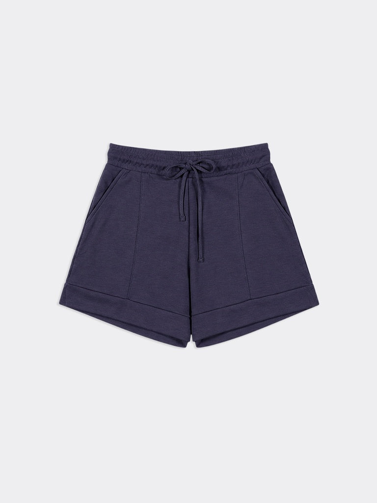 Wunderlove Charcoal Solid High-Rise Shorts