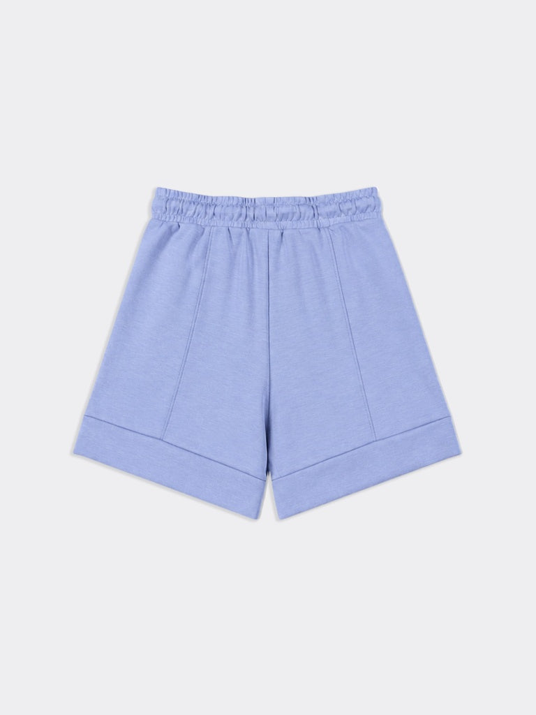 Wunderlove Dusty Blue Solid High-Rise Shorts