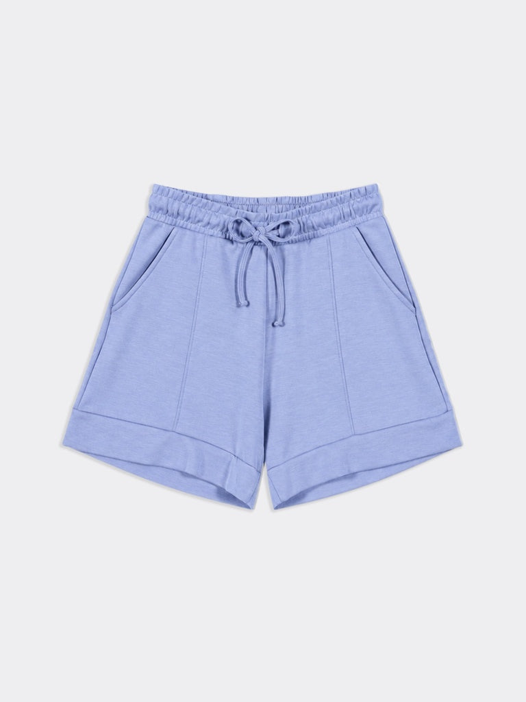 Wunderlove Dusty Blue Solid High-Rise Shorts