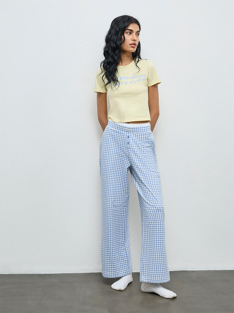 Superstar Light Yellow Text Printed Cotton T-Shirt