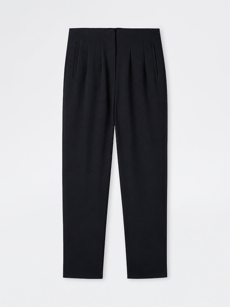 Wardrobe Navy Solid High-Rise Trousers