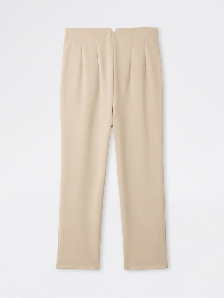 Wardrobe Beige Solid High-Rise Trousers