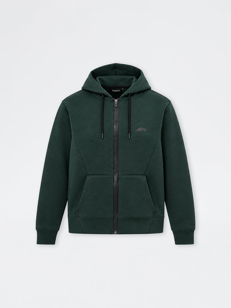 Nuoflexx Jade Green Relaxed-Fit Hooded Jacket