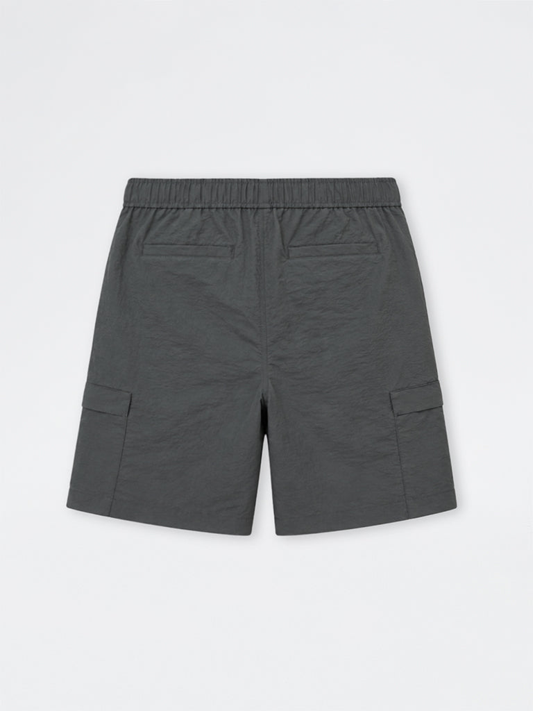 Nuoflexx Dark Grey Relaxed-Fit Mid-Rise Shorts