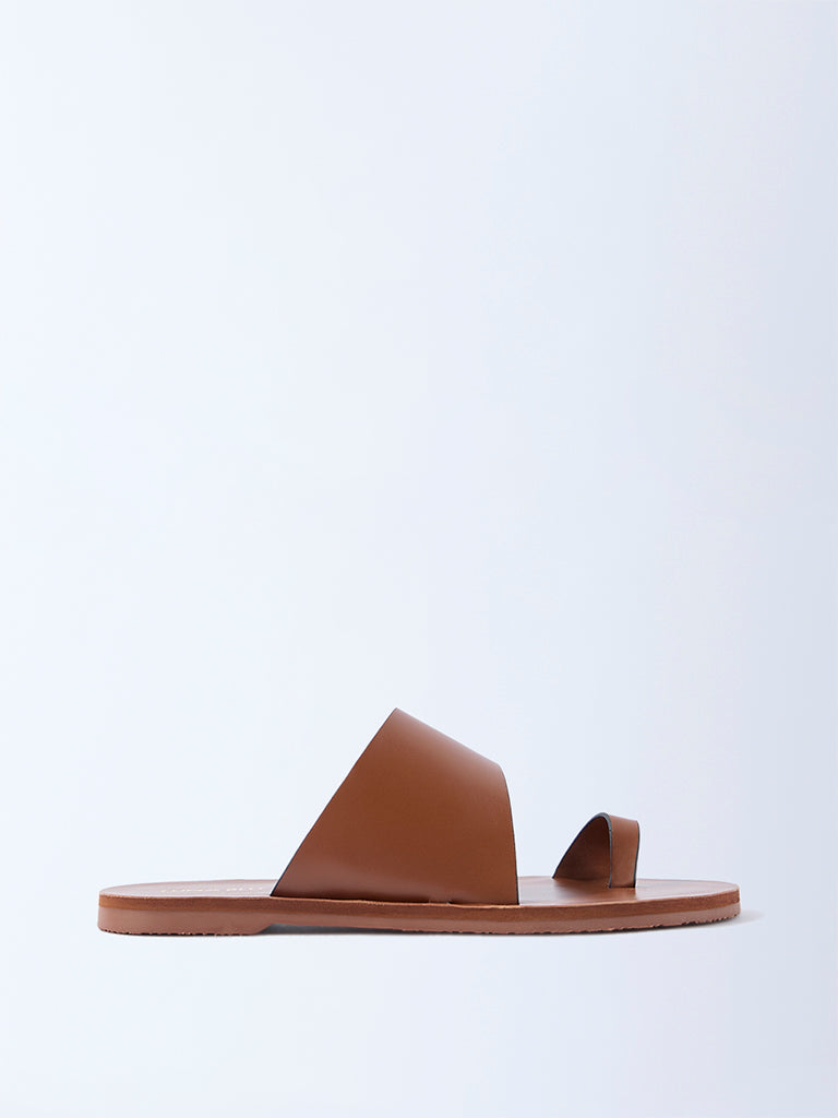 LUNA BLU Tan Toe-Ring Sandals