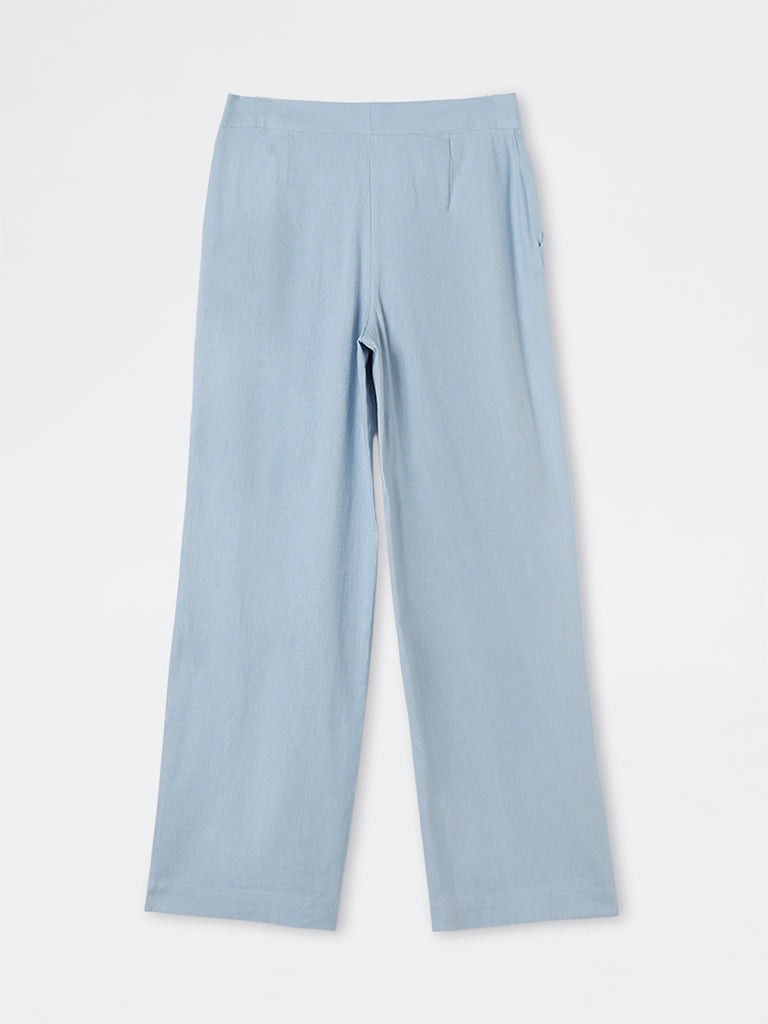 Wardrobe Dusty Blue High-Rise Trousers
