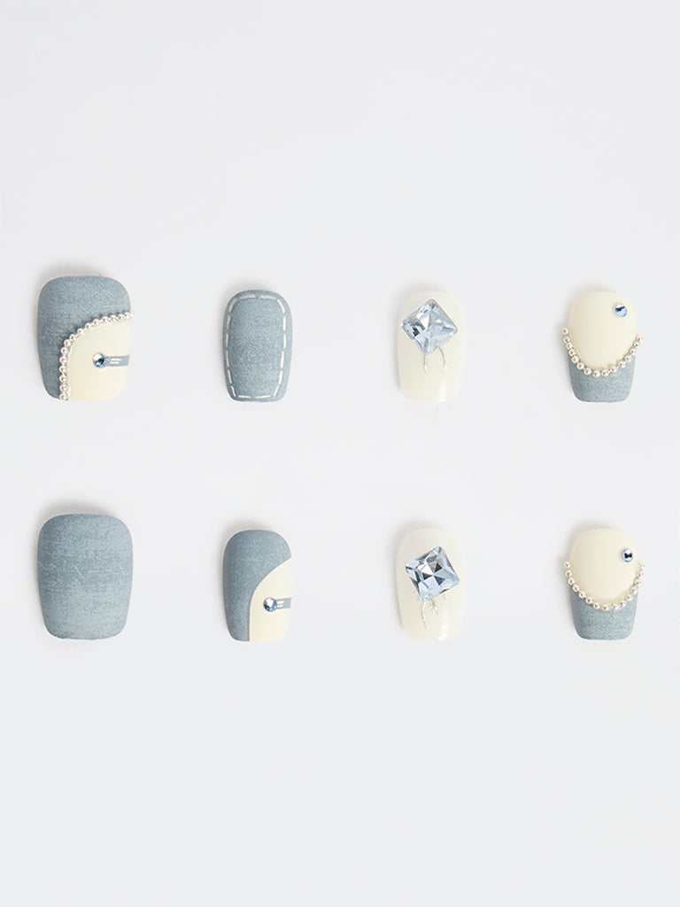 Studiowest Blue Denim Press-On Nail Set