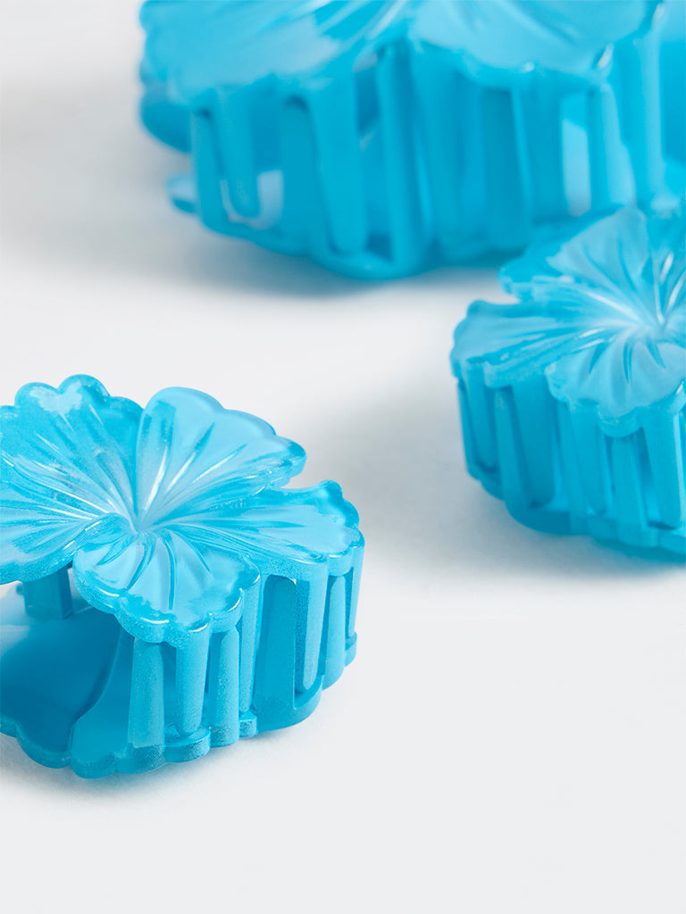 Studiowest Blue Hibiscus Clips - Pack of 3