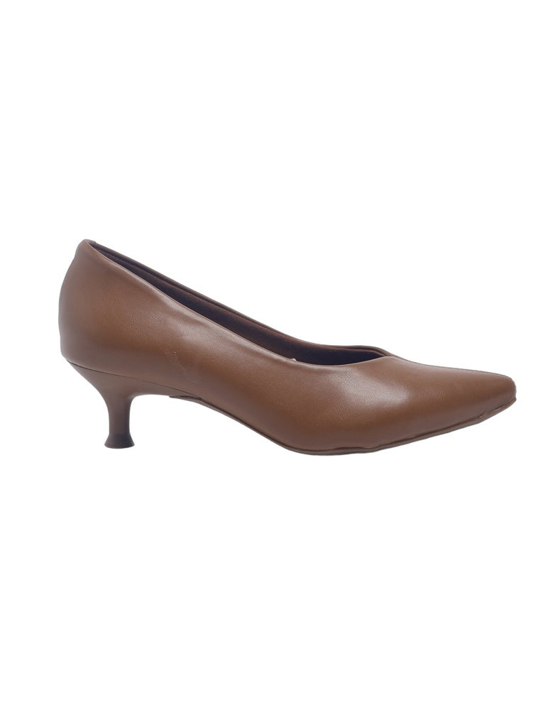 LUNA BLU Tan Kitten Heel Pump Shoes