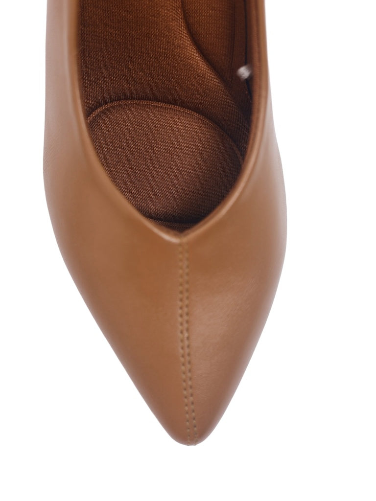 LUNA BLU Tan Kitten Heel Pump Shoes