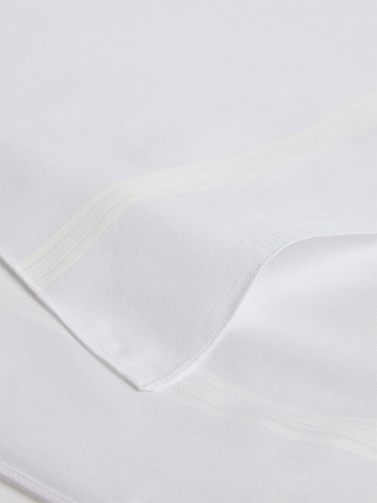 WES Lounge White Solid Cotton Handkerchief - Set of 5