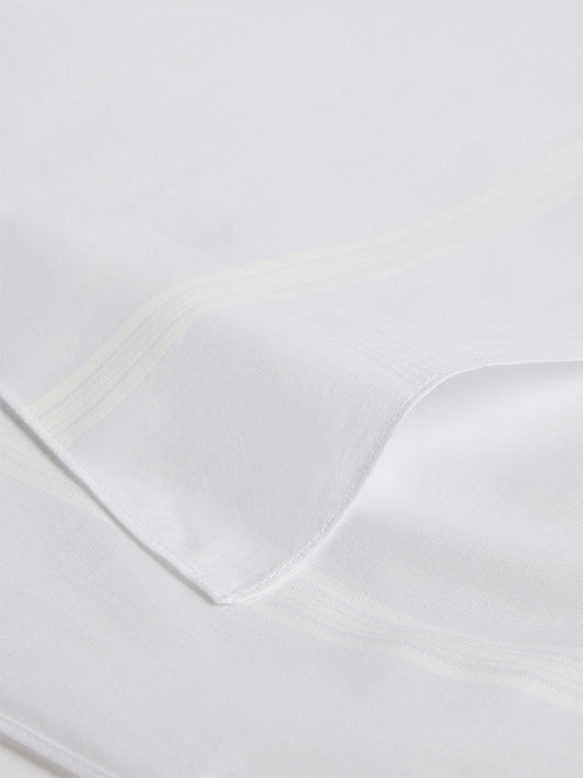 WES Lounge White Solid Cotton Handkerchief - Set of 5