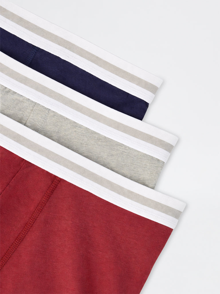 WES Lounge Multicolor Solid Trunks - Pack of 3