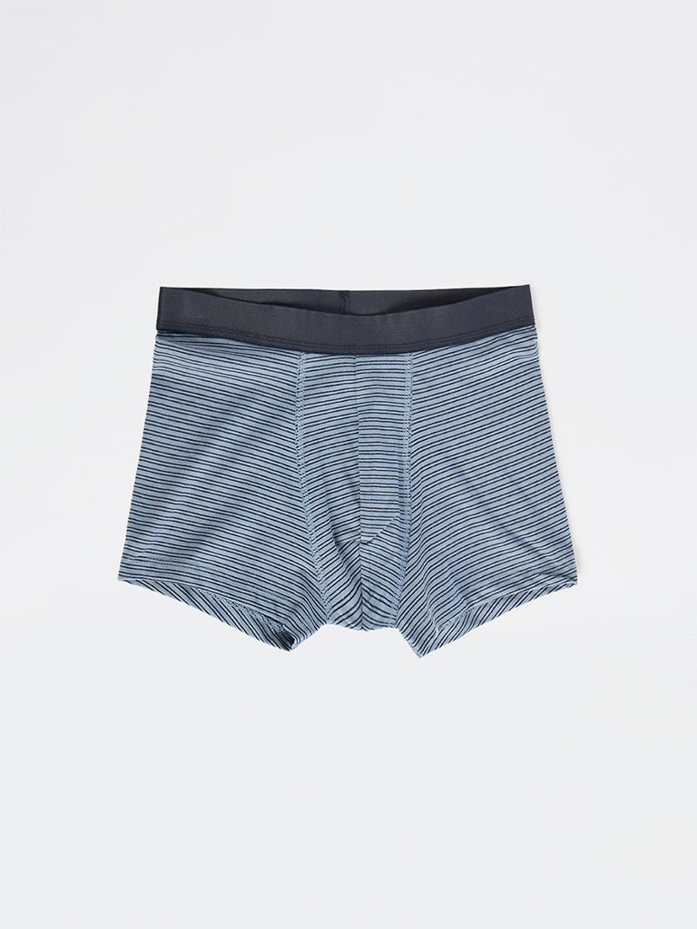 WES Lounge Blue Cotton Trunks - Pack of 3