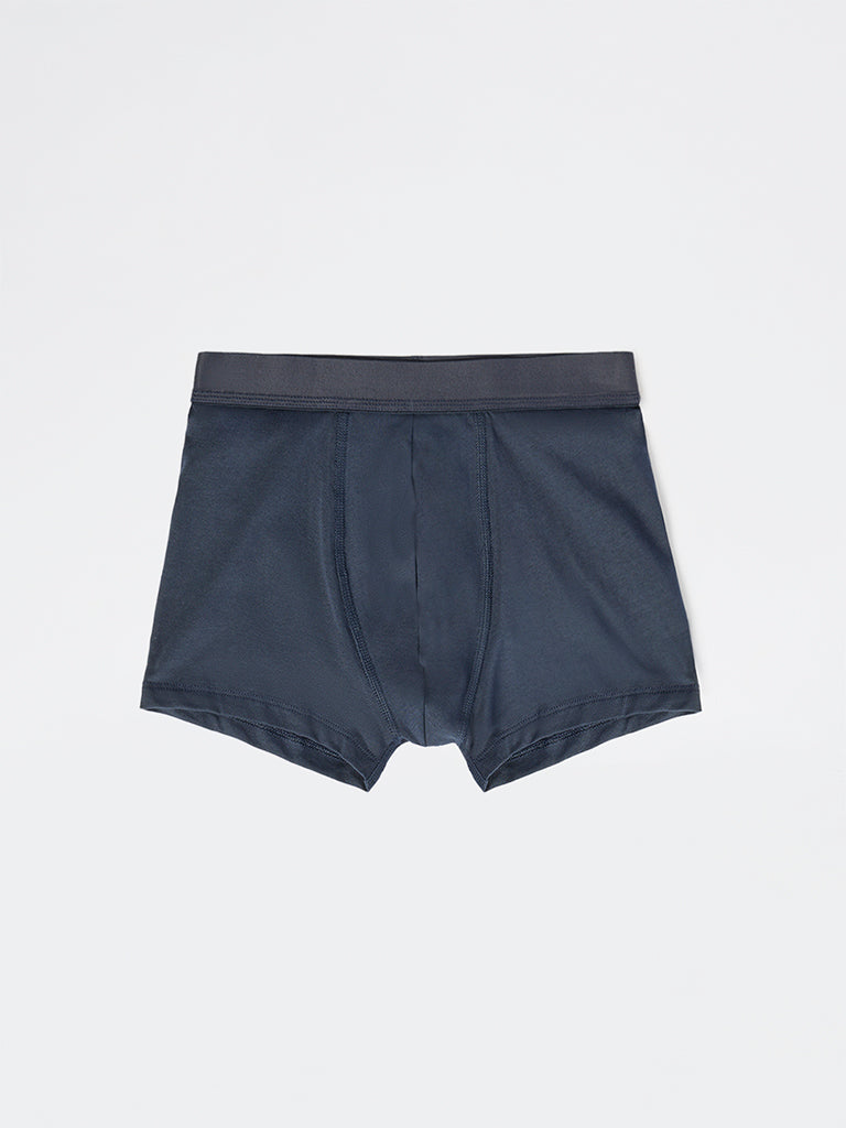 WES Lounge Blue Cotton Trunks - Pack of 3