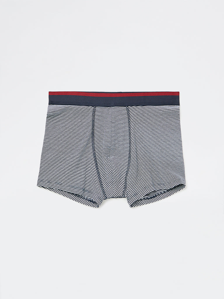 WES Lounge Red Striped Cotton Trunks - Pack of 3