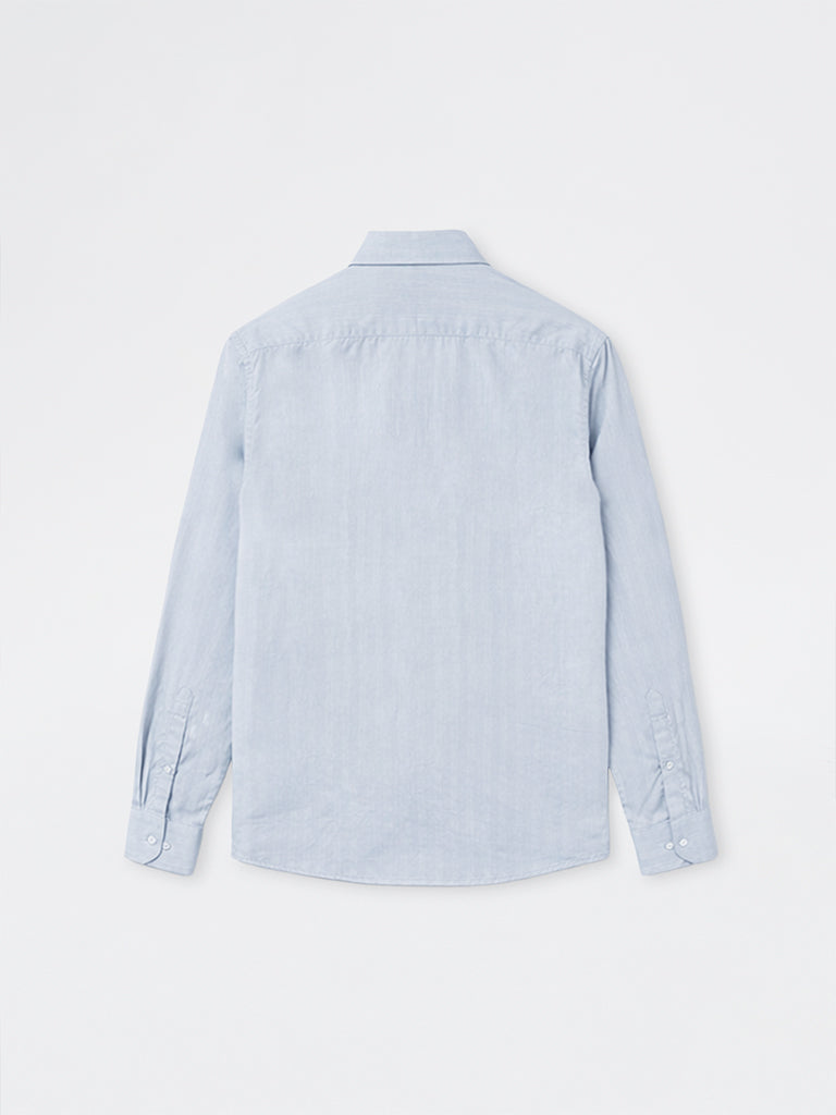 WES Formals Grey Slim-Fit Cotton Shirt