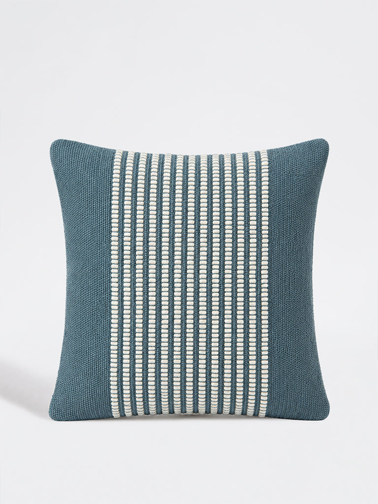 Westside Home Dusty Blue Stripe Textured Cushion Cover