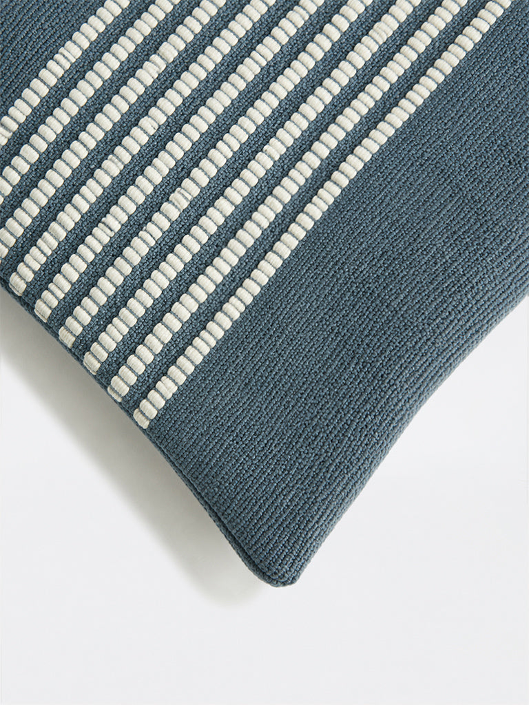 Westside Home Dusty Blue Stripe Textured Cushion Cover