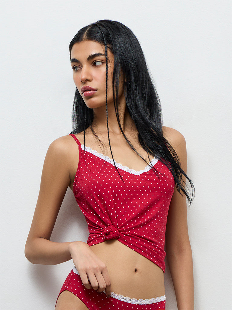 Superstar 2-Pack Polka Dot Cotton-Blend Camisole