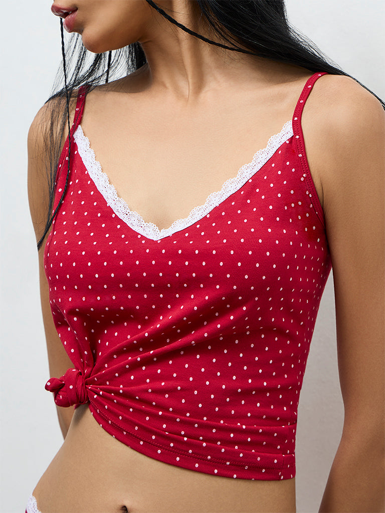 Superstar 2-Pack Polka Dot Cotton-Blend Camisole