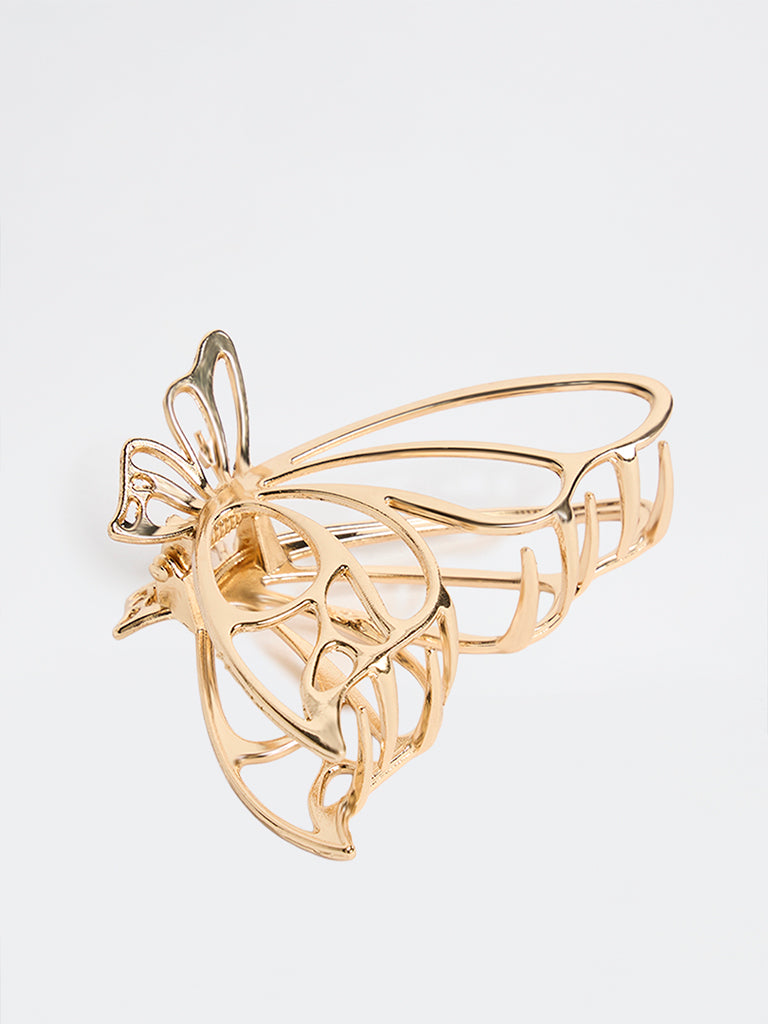 Westside Accessories Gold Butterfly-Design Claw Clip