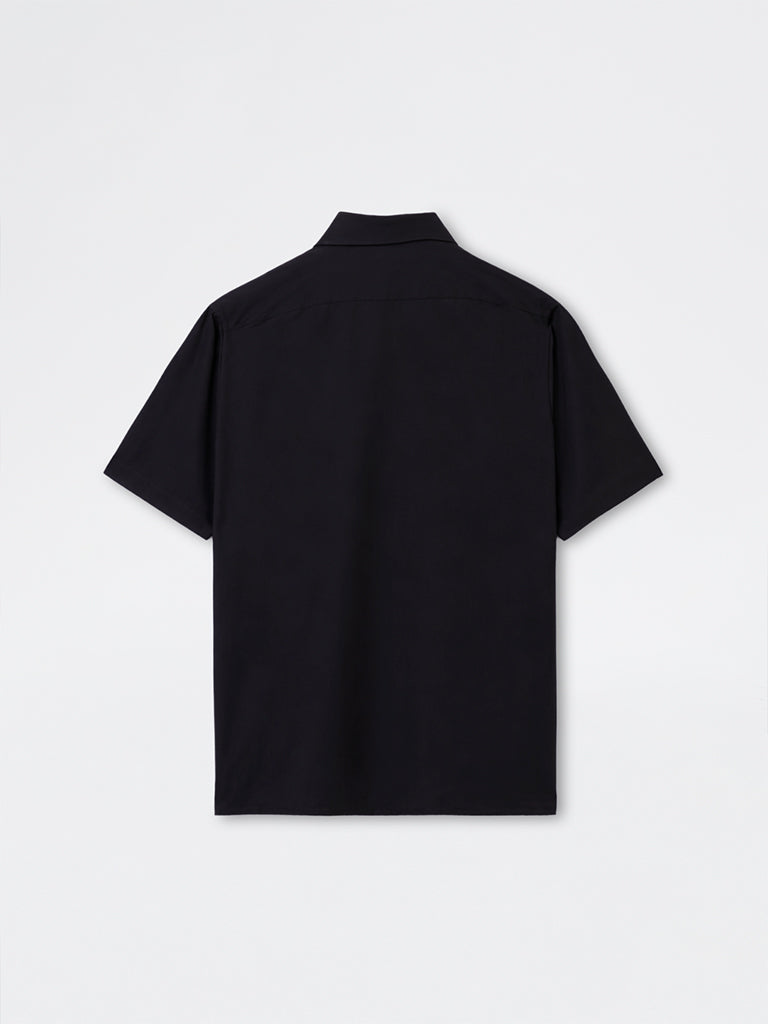 WES Formals Black Slim-Fit Shirt