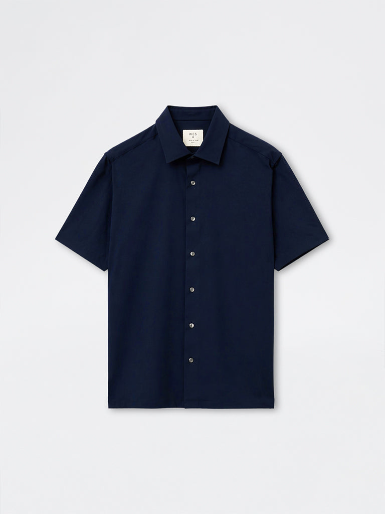 WES Formals Navy Slim-Fit Shirt
