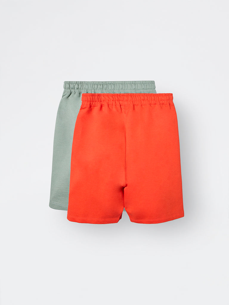 2-Pack HOP Kids Boys Red Mid-Rise Cotton Shorts