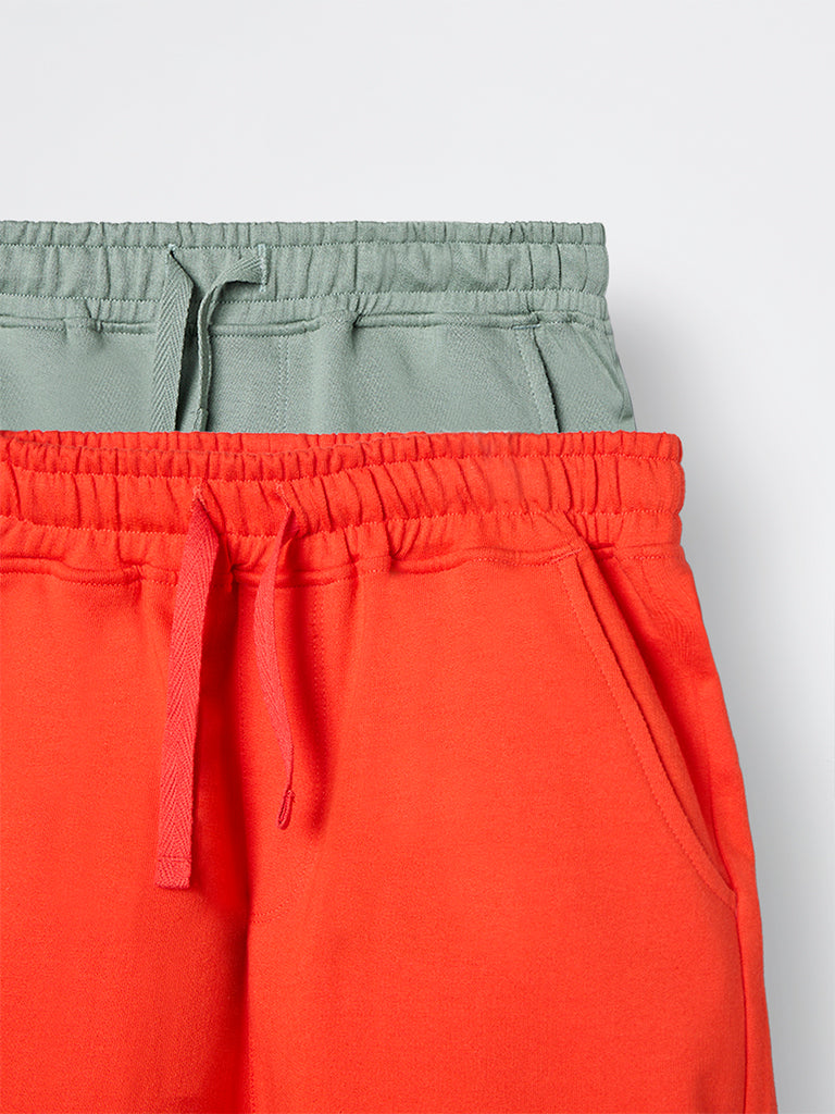 2-Pack HOP Kids Boys Red Mid-Rise Cotton Shorts