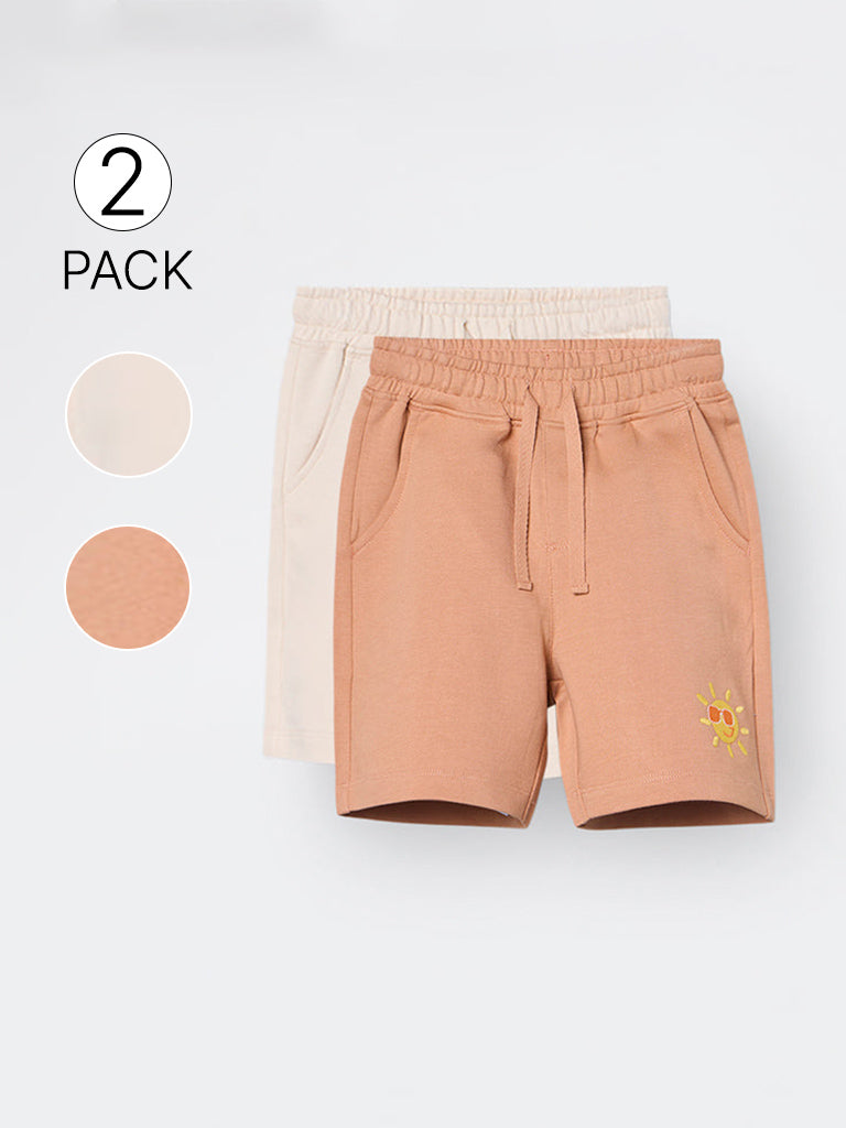 2-Pack HOP Kids Boys Multicolour Mid-Rise Cotton Shorts - Exclusive