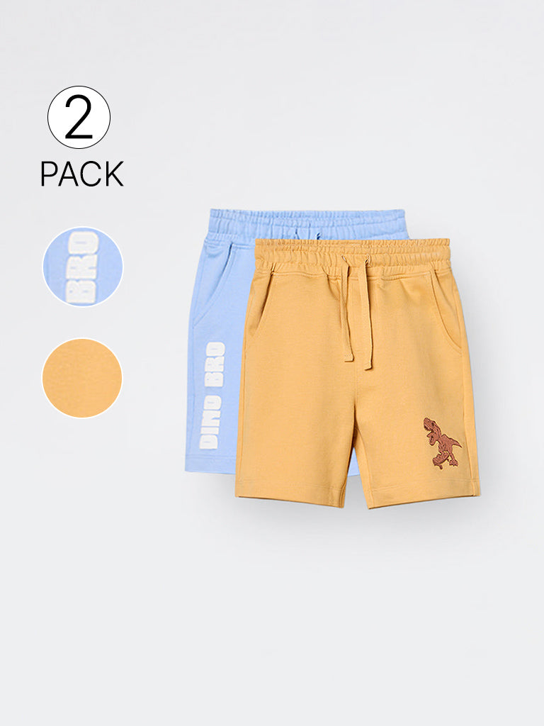 2-Pack HOP Kids Boys Multicolour Mid-Rise Cotton Shorts - Exclusive