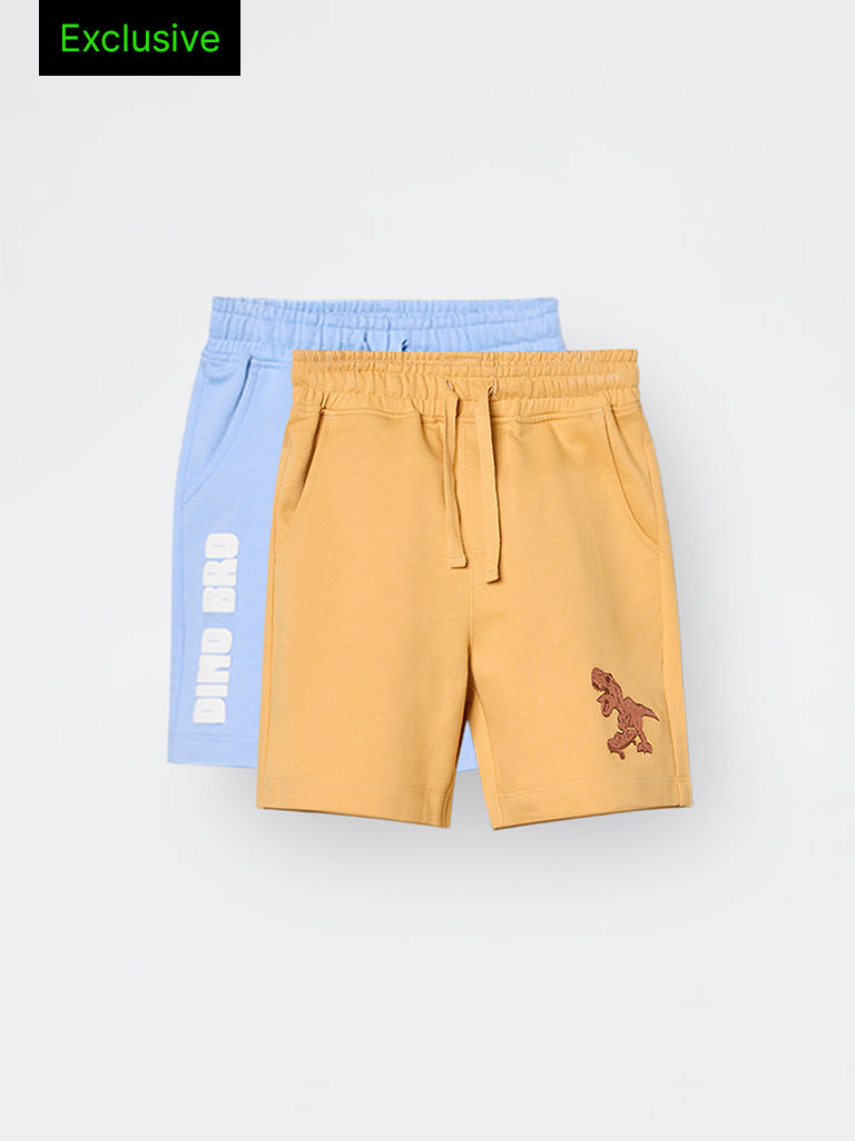 2-Pack HOP Kids Boys Multicolour Mid-Rise Cotton Shorts - Exclusive