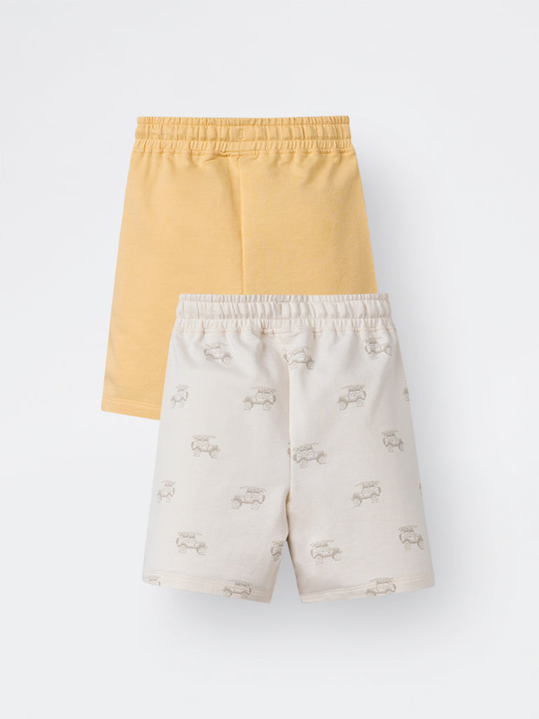 2-Pack HOP Kids Boys Multicolour Printed Mid-Rise Cotton Shorts