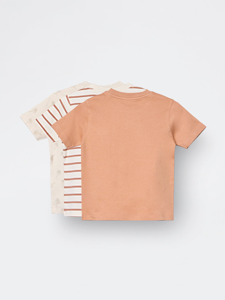 3-Pack HOP Kids Boys Multicolour Printed Cotton T-Shirts - Exclusive