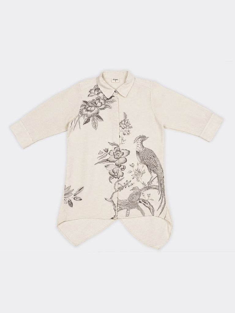 Diza Light Taupe Nature-Inspired Tunic