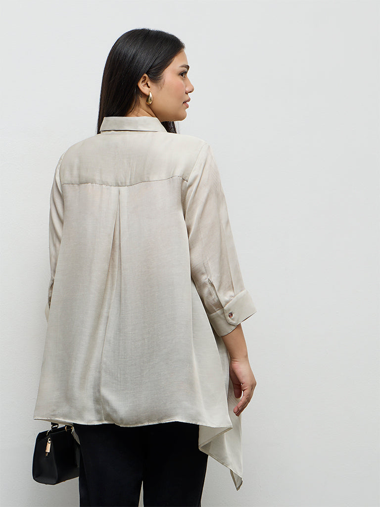 Diza Light Taupe Nature-Inspired Tunic