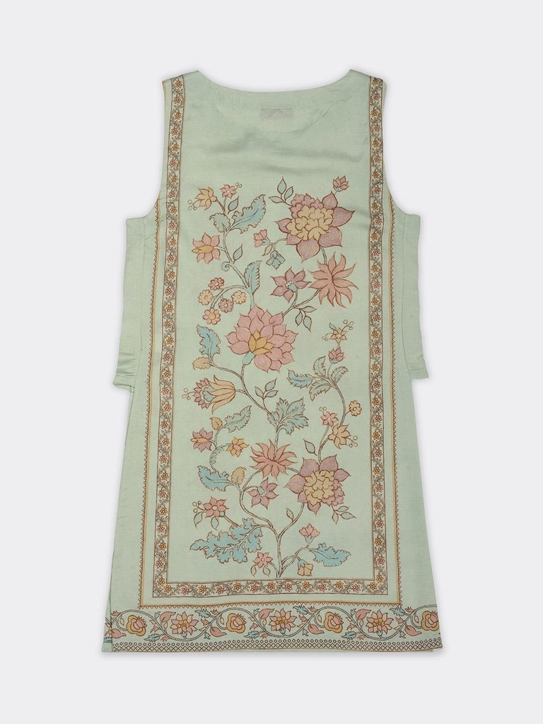 Zuba Aqua Floral Printed Straight Kurta