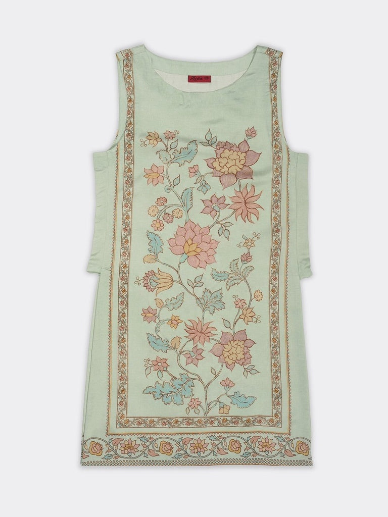 Zuba Aqua Floral Printed Straight Kurta