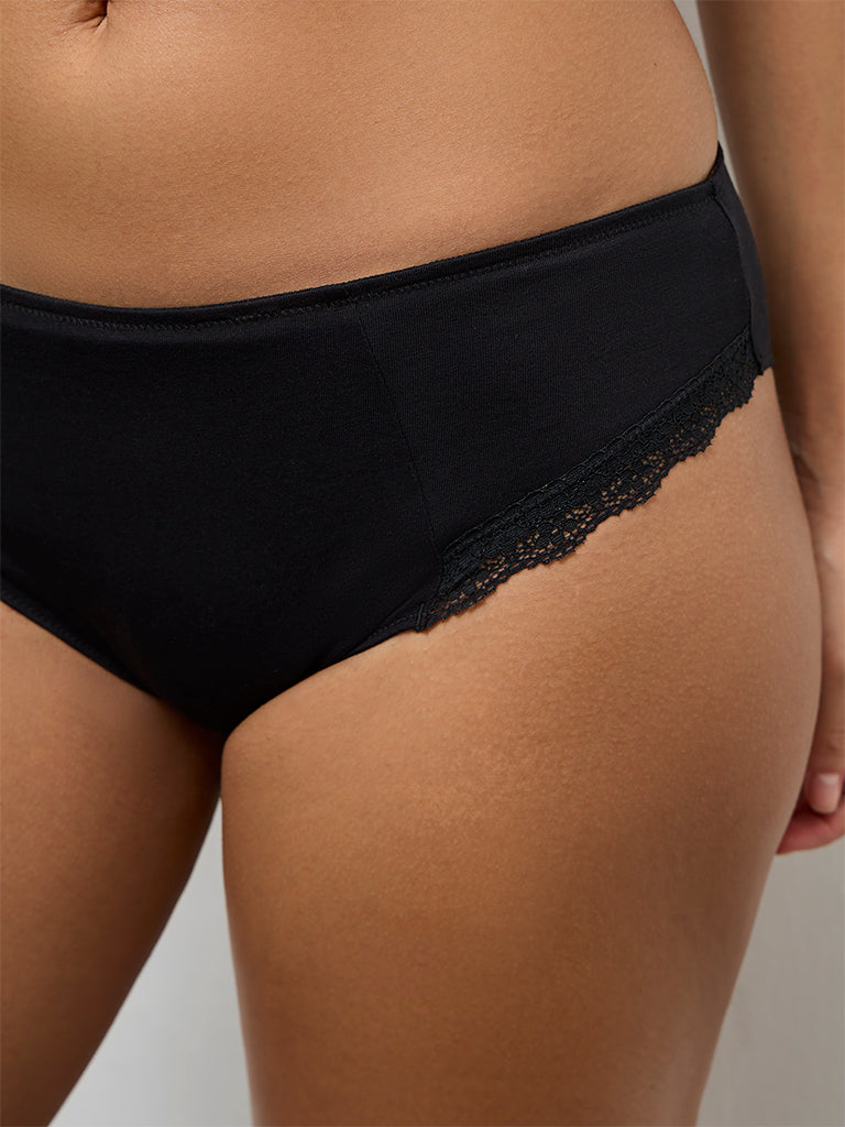Wunderlove 2-Pack Lace-Detailed Cotton-Blend Hipster Briefs