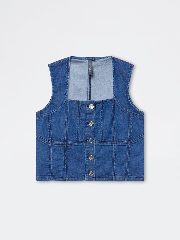 LOV Blue Denim Top