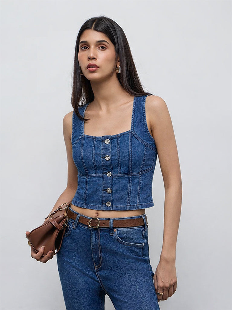 LOV Blue Denim Top