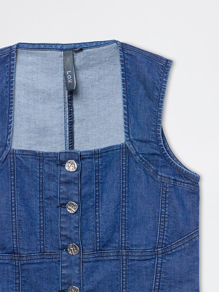 LOV Blue Denim Top