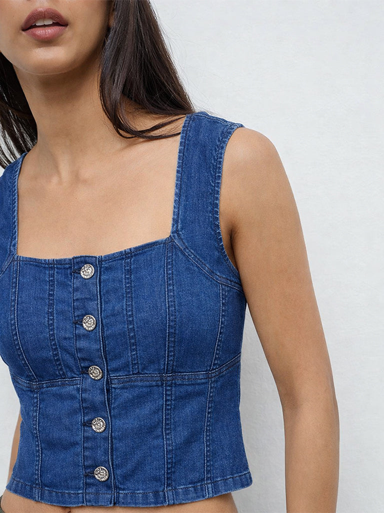 LOV Blue Denim Top
