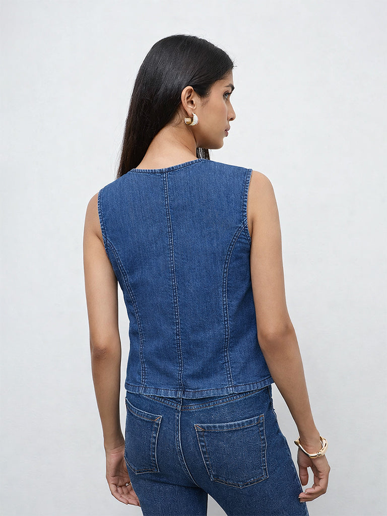 LOV Blue Denim Top
