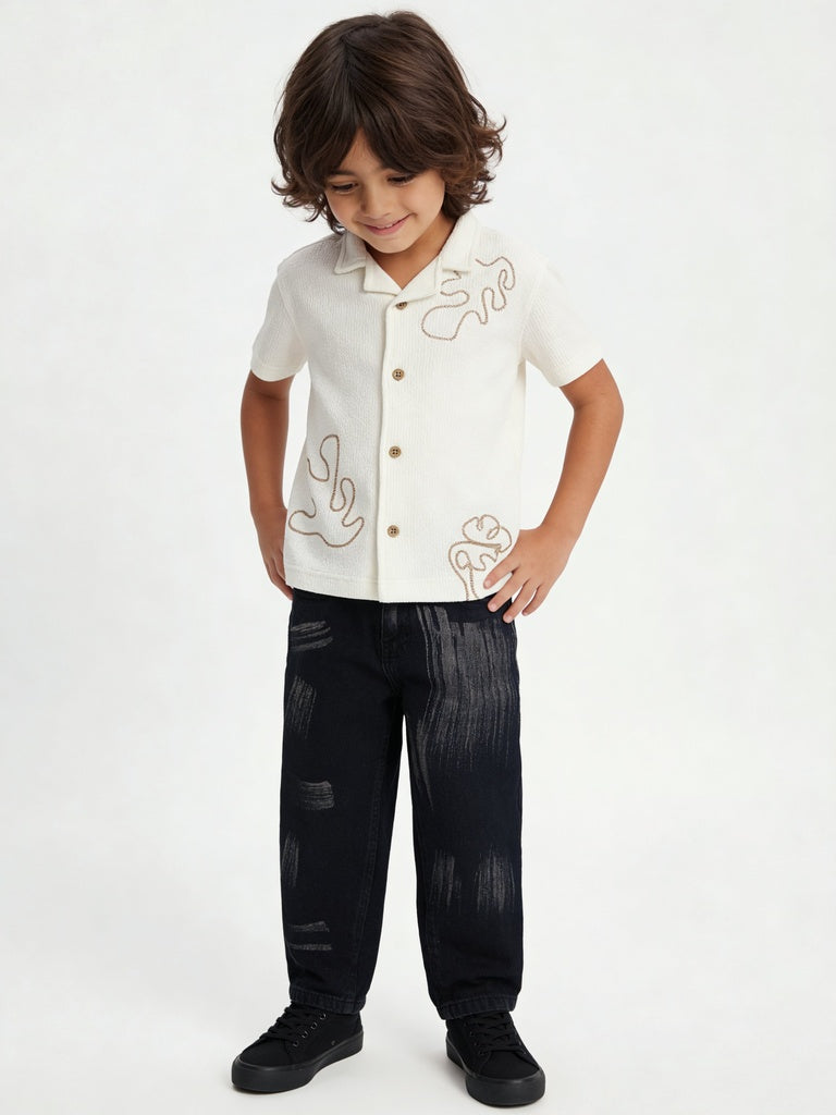 Hop Kids Boys Charcoal Straight-Fit Jeans